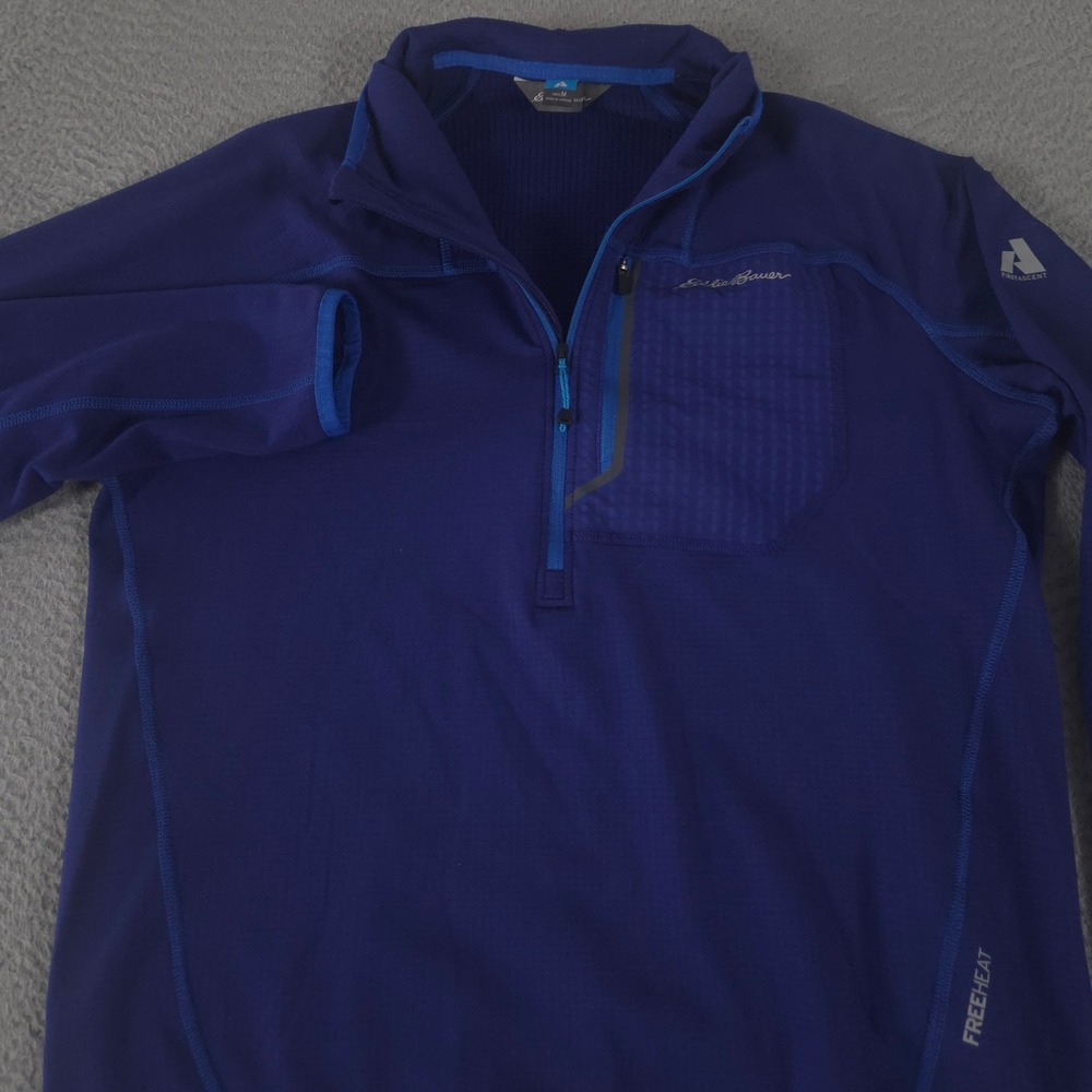 Eddie Bauer Pullover Mens M First Ascent FreeHeat Grid Fleece 1/2 Zip‎ Stretch